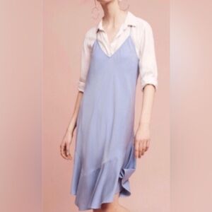 HOLDING HORSES Anthropologie Light Blue Slip Dress